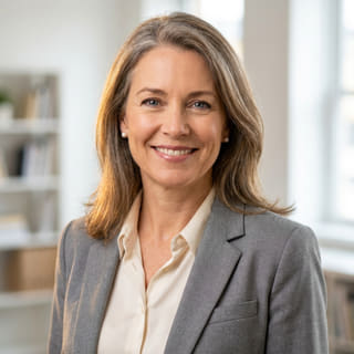 Foto de perfil de Sarah Coleman, identificada como Diretora Financeira na Sólido Quinhança